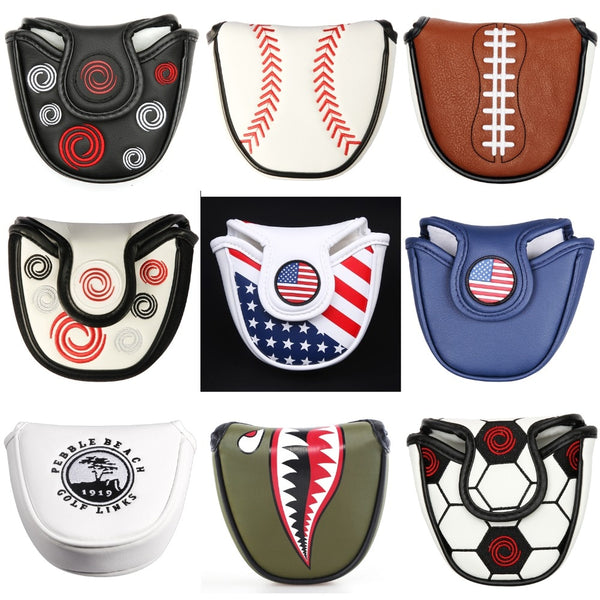 Magnetic  Closure Customized Golf Mallet Putter Covers Headcover Synthetic Leather Multi Style Color Free Shipping